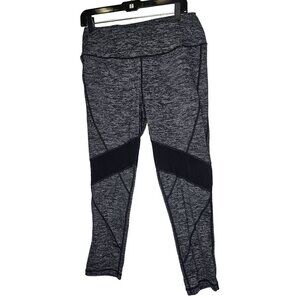 Torrid Active Black & Gray Leggings With‎ Mesh Panel Accents Size 1